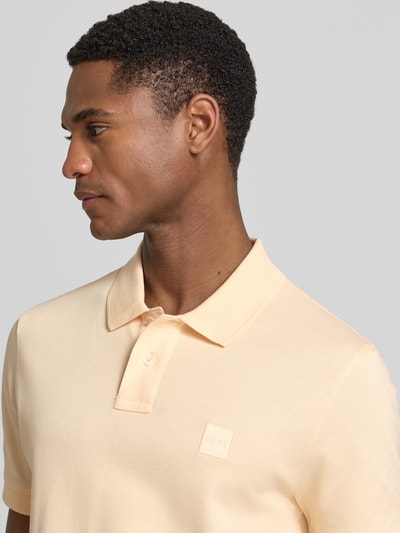 BOSS Orange Koszulka polo o kroju slim fit z mieszanki bawełny model 'PASSENGER' Morelowy 3