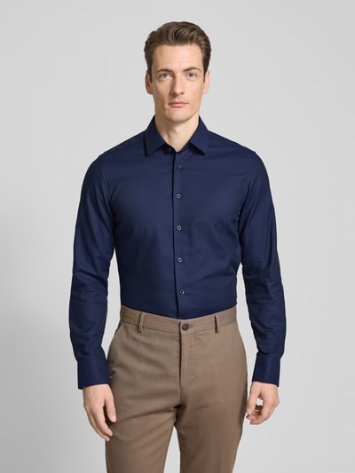 ETERNA SLIM FIT Koszula biznesowa o kroju regular fit z kołnierzykiem typu kent Granatowy 4