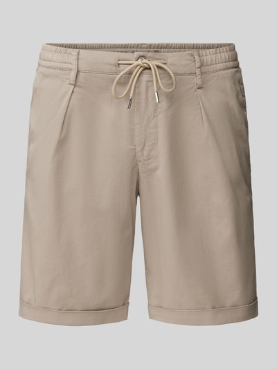 Profuomo Bermudas in unifarbenem Design mit Tunnelzug Beige 2