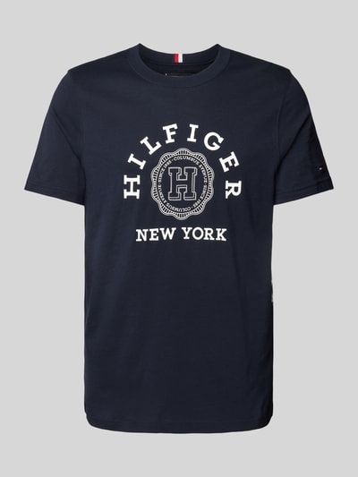 Tommy Hilfiger T-shirt met labelprint Marineblauw - 2