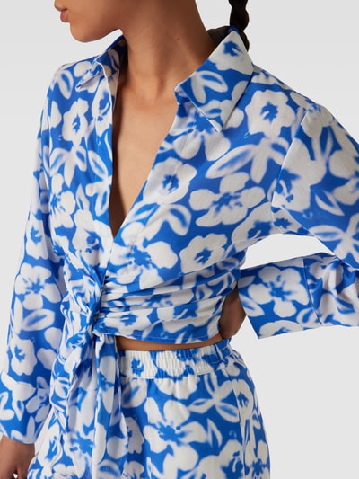 EDITED Blouse met all-over print, model 'Rosina' Koningsblauw - 3