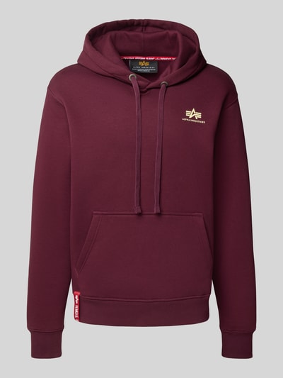Alpha Industries Hoodie met logo en kangoeroezak Bordeaux - 2