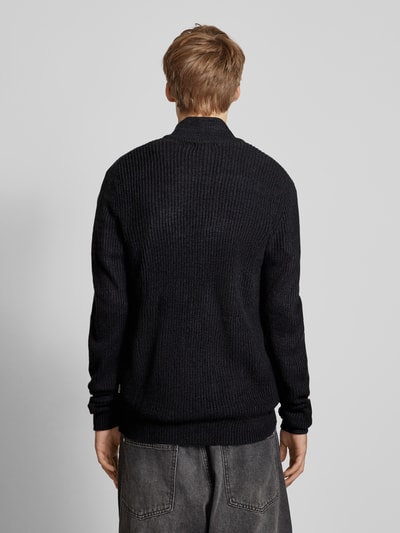 Jack & Jones Cardigan met opstaande kraag, model 'LEWIS' Marineblauw gemêleerd - 5