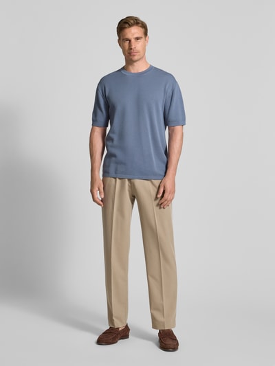 Drykorn Gebreid shirt met structuurmotief, model 'Derico' Blauw - 1