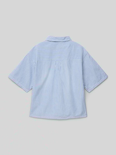 Garcia Bluse mit überschnittenen Schultern und Logo-Stitching Bleu 3