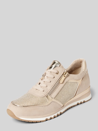 Marco Tozzi Sneakers met vetersluiting en ritssluiting Beige - 1