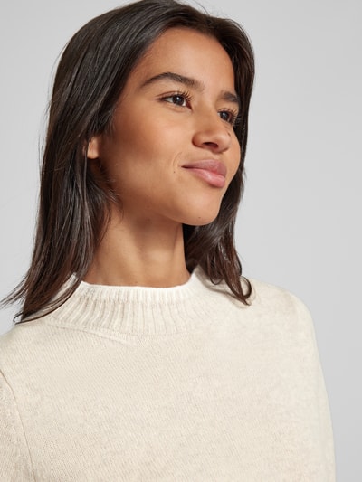 Christian Berg Woman Wollen pullover met opstaande kraag Beige gemêleerd - 3