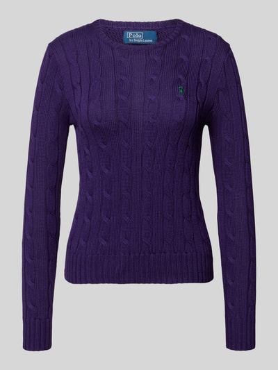 Polo Ralph Lauren Gebreide pullover met labelstitching, model 'JULIANNA' Paars - 2