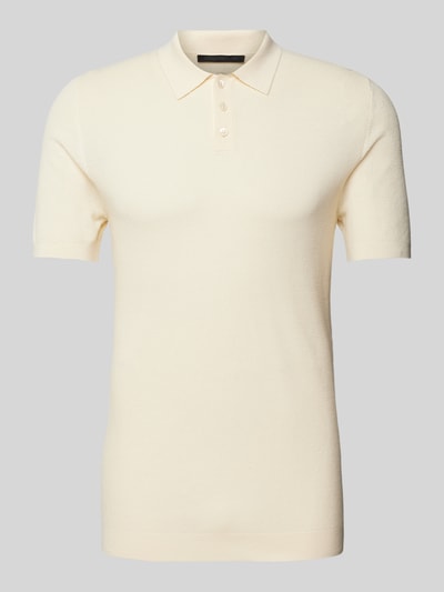 Drykorn Slim fit poloshirt met structuurmotief, model 'Triton' Offwhite - 2