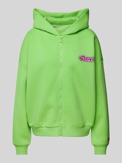 Review Powerpuff Girls x REVIEW - oversized sweatjack met ritssluiting Neon groen - 2