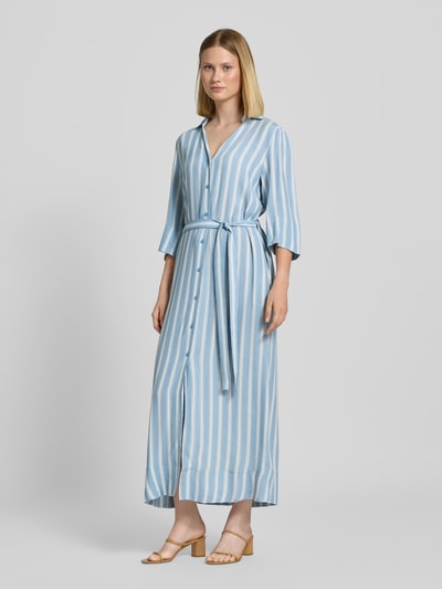 Selected Femme Soepele maxi-jurk van pure viscose, model 'FLORA' Rookblauw - 1