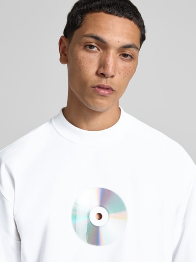 VETEMENTS Relaxed Fit Longsleeve mit Motiv-Print Weiss 3