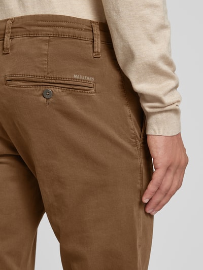 MAC Regular fit chino met steekzakken opzij, model 'Lennox' Middenbruin - 3