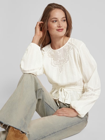 Mango Bluse mit Ausbrenner-Effekt Modell 'LUCY' Offwhite 3