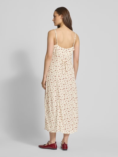Review Midikleid mit Karree-Ausschnitt Beige 5