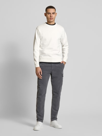 Replay Sweatshirt mit gerippten Abschlüssen Offwhite 1