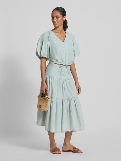 Lauren Ralph Lauren Midirock im Stufen-Look Modell 'TAYVRETTE' Hellgruen Melange 1