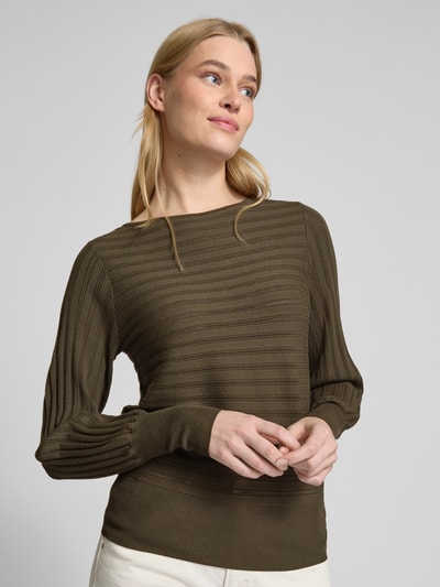 Zero Strickpullover mit Rundhalsausschnitt Khaki 3