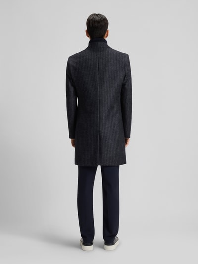 BOSS Płaszcz o kroju krój slim fit z domieszką wełny dziewiczej model 'H-HYDE-J-BIB-PAD-254' Granatowy 5