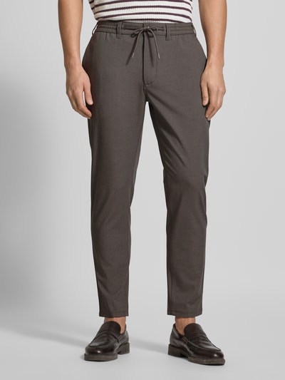 MCNEAL Tapered fit stoffen broek met elastische band Flanel gemêleerd - 4