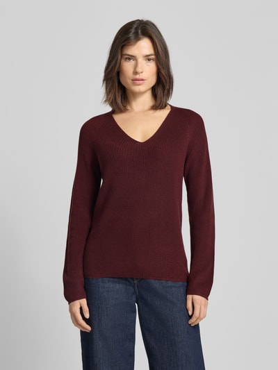 Zero Strickpullover mit V-Ausschnitt Rot 4