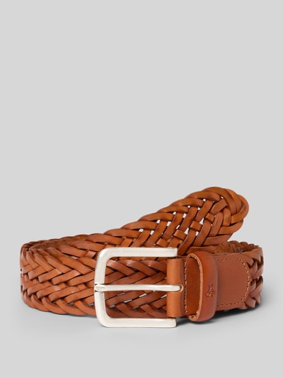 Marc O'Polo Flechtgürtel aus Leder Modell 'Clemens' Cognac 1