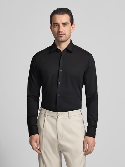 HUGO Slim Fit Businesshemd in Struktur-Optik Modell 'ERMO' Black 4