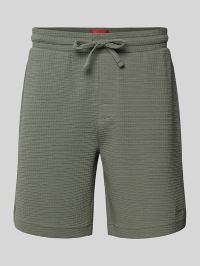 Produktfoto, Regular Fit Sweatshorts aus Baumwoll-Mix Modell 'AUSTIN' von HUGO in Optik: Unifarben mit Waffelstruktur, Tunnelzug, Bundabschluss: elastisch, seitliche Eingrifftaschen, Material: Baumwoll-Mix
