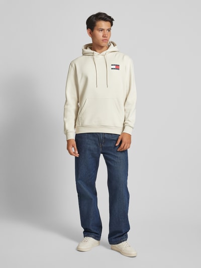 Tommy Jeans Hoodie met labelprint, model 'ESSENTIAL' Beige - 1