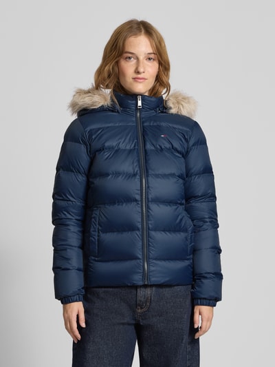 Tommy Jeans Shaped fit donsjack met logostitching  Marineblauw - 4