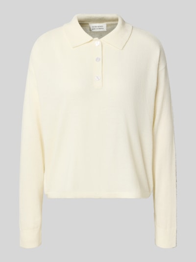 GUIDO MARIA KRETSCHMER WOMAN Regular fit shirt met lange mouwen in gebreide look, model 'Patrizia' Offwhite - 2