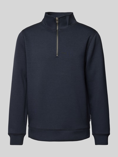 Casual Friday Sweatshirt met opstaande kraag, model 'Sebastian' Marineblauw - 2