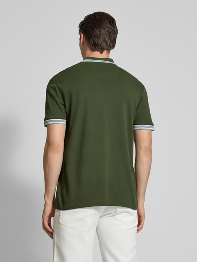 BOSS Green Regular fit poloshirt met labelstitching, model 'PADDY' Donkergroen - 5