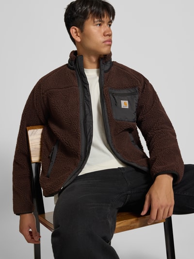 Carhartt Work In Progress Teddyjacke mit Brusttasche Modell 'PRENTIS LINER' Mittelbraun 3