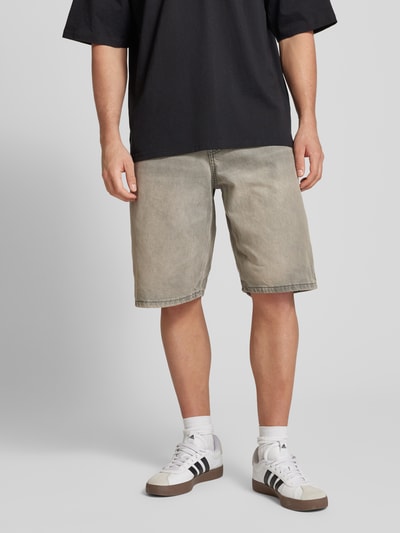 REVIEW Baggy fit korte jeans in 5-pocketmodel Middengrijs - 4