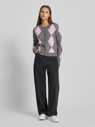 Only Kurtka z dzianiny o kroju regular fit z dodatkiem wełny model ‘BRIGHTON’ Różowy 1