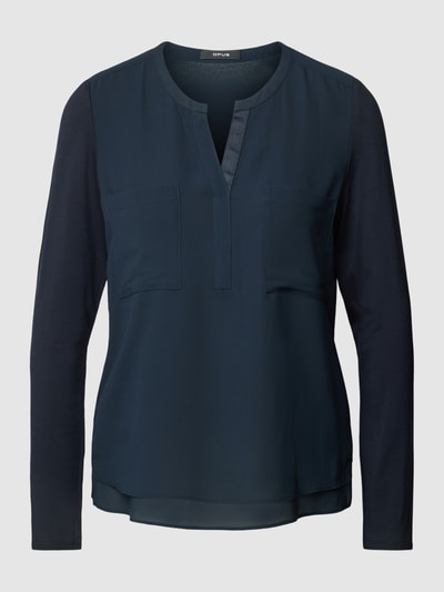 OPUS Blouse met tuniekkraag, model 'Forano' Marineblauw - 2