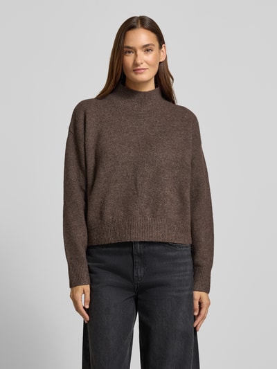 Neo Noir Relaxed Fit Strickpullover mit Woll-Anteil Modell 'Paulina' Dunkelbraun 4