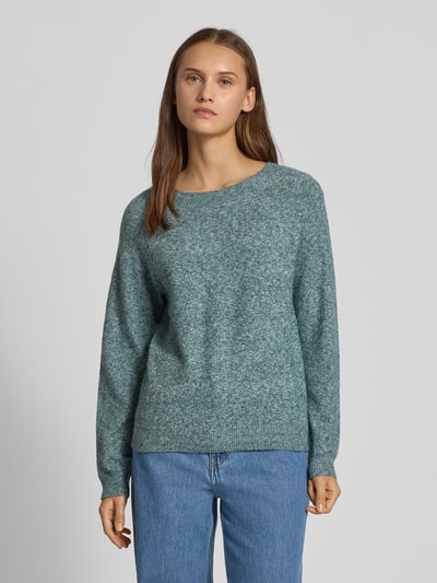 Only Sweter z dzianiny o kroju regular fit z raglanowymi rękawami model ‘RICA’ Oceniczny melanż 4