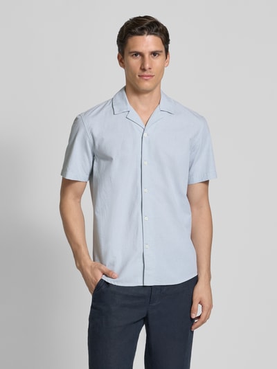 Tom Tailor Denim Relaxed Fit Freizeithemd aus reiner Baumwolle Hellblau Melange 4