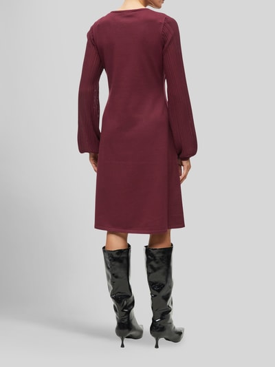 s.Oliver BLACK LABEL Tricotjurk met gestructureerde mouwen Bordeaux - 4