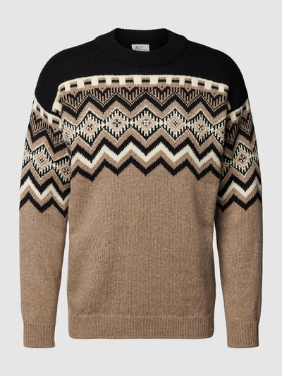 Dale of Norway Gebreide pullover met zigzagmotief, model 'Randaberg' Hazelnoot - 2