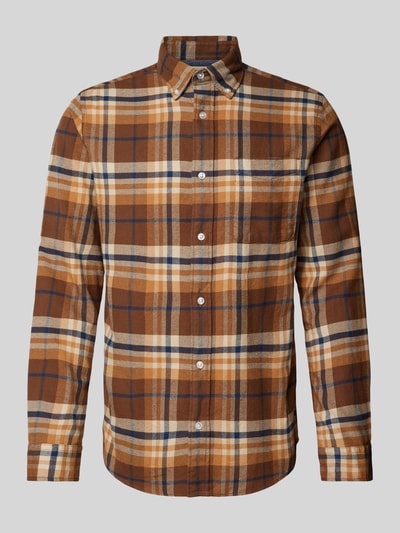 Jack & Jones Premium Slim Fit Freizeithemd Button-Down-Kragen Modell 'BLUNORRIS' Taupe 1