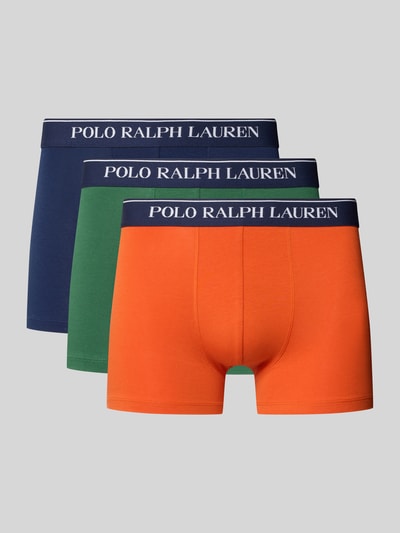 Produktfoto, Pant & Trunk aus Baumwoll-Mix im 3er-Pack von Levi's® in Dunkelblau, Grün und Orange auf grauem Hintergrund