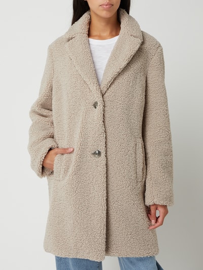 WHITE LABEL Mantel aus Teddyfell  Sand 4