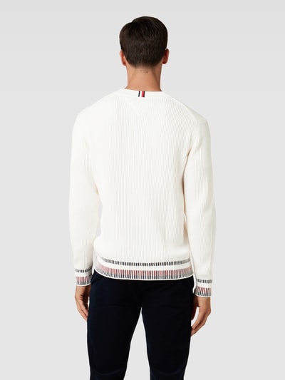 Tommy Hilfiger Strickpullover mit Logo-Stitching Modell 'SHADOW' Offwhite 5