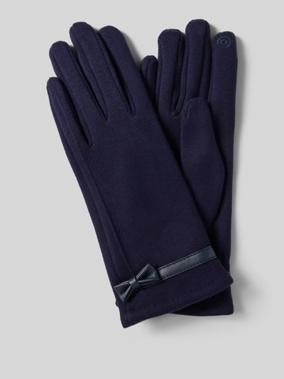 EEM Regular Fit Handschuhe mit Zierschleife Dunkelblau 1