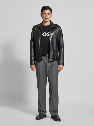 BOSS T-shirt o kroju regular fit z czystej bawełny Czarny 1