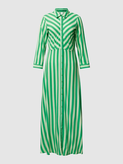 YAS Długa sukienka z listwą guzikową model ‘SAVANNA’ Zielony 2