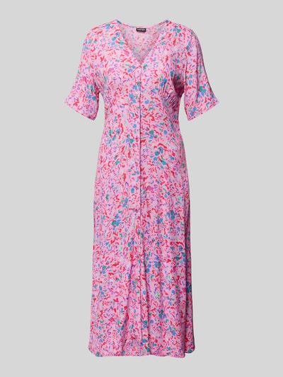 Pieces Sukienka midi z nadrukiem na całej powierzchni model ‘ARINE’ Różowy 2
